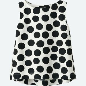 UNIQLO Marimekko Black and White Polka Dot Blouse Limitef Editon Collection